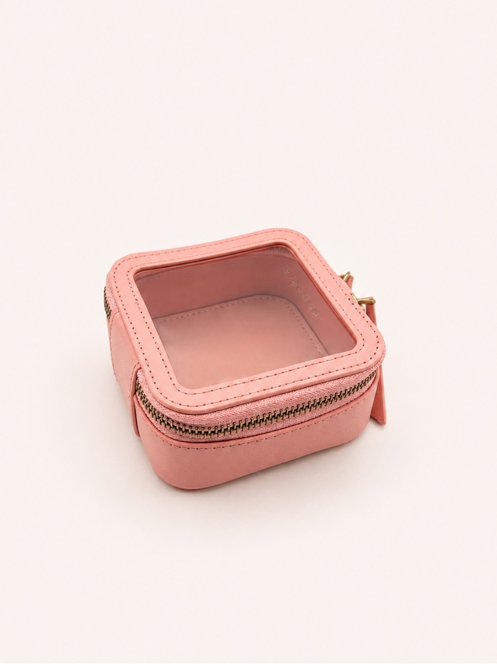 Truffle Clarity Petite Jetset Case Blush Saffiano Recycled Leather Travel Case - Picture 2 of 5